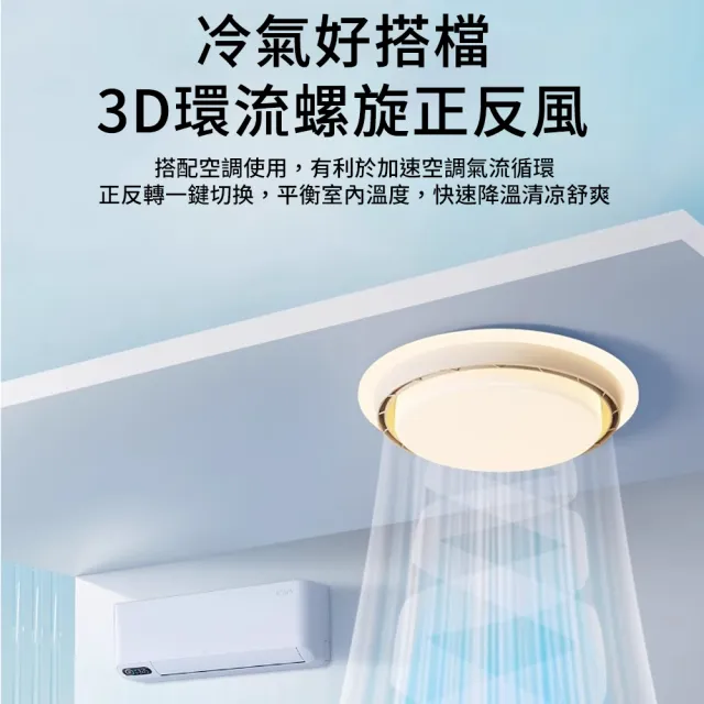 MIDUO覓朵 全光譜靜音無葉風扇燈（led 吸頂燈 風扇燈 吸頂燈風扇 110v DC變頻 臥室書房燈具）