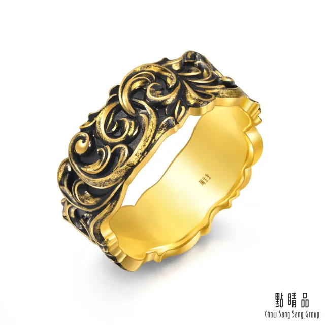 【點睛品】卷草紋 黃金戒指_計價黃金(港圍21號)