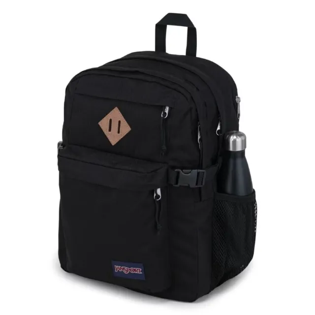 【JANSPORT】雙11 Main Campus 後背包 多收納隔層 S型肩帶 減輕壓力 經典黑(JS0A4QUL008)