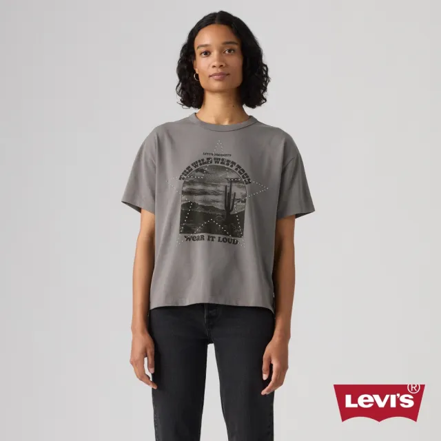 【LEVIS】復古印花短Tee / 熱壓金屬貼 女生上衣 人氣新品 005OY-0066