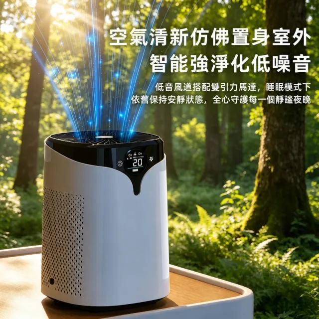 【大城小居】負離子桌面空氣清淨機 寵物吸毛除甲醛除菸味（預購12天）