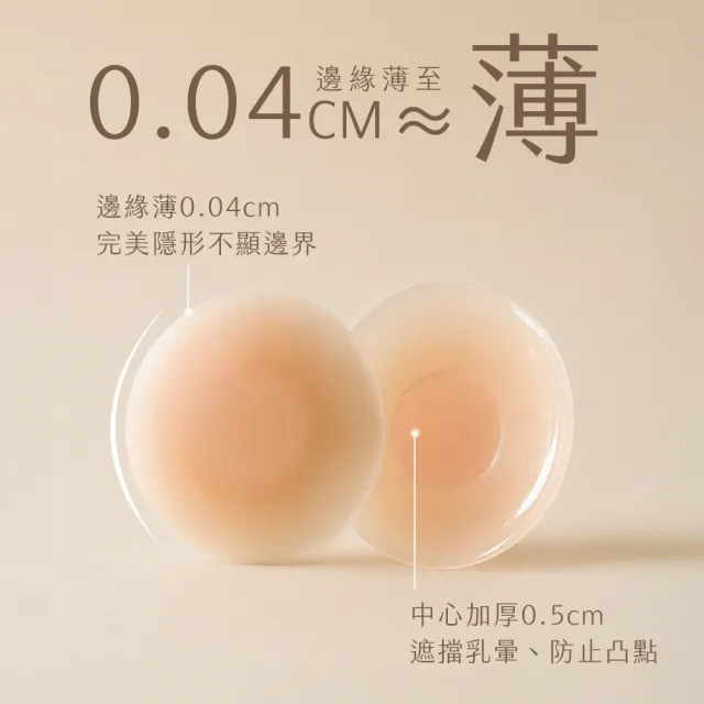 【MarCella 瑪榭】2件組-裸感無痕-輕薄隱形胸貼-中心無膠(胸貼/矽膠/防走光/隱形胸貼)