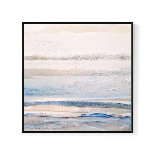 【菠蘿選畫所】蔚藍夢境-25x25cm(海洋抽象掛畫/療癒掛畫/客廳掛畫/臥室掛畫/邊櫃擺設/北歐掛畫)