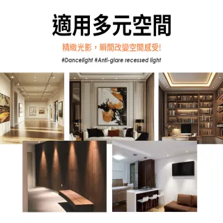 【DanceLight 舞光】5W歡笑嵌燈 7.5cm崁燈 可調角度投射坎燈 36度聚光窄角(白光/黃光/自然光)