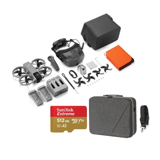 【DJI】AVATA 360體感暢飛套裝(DJI 飛行眼鏡N3)+SanDisk 512G+體感暢飛包 全景空拍機/無人機(聯強國際貨)