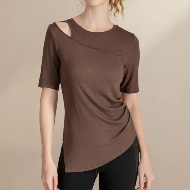 【巴黎精品】極速出貨 瑜珈服短袖運動服運動上衣跑步背心修身顯瘦瑜伽服(吸濕排汗女上衣3款v1ax12 2D)