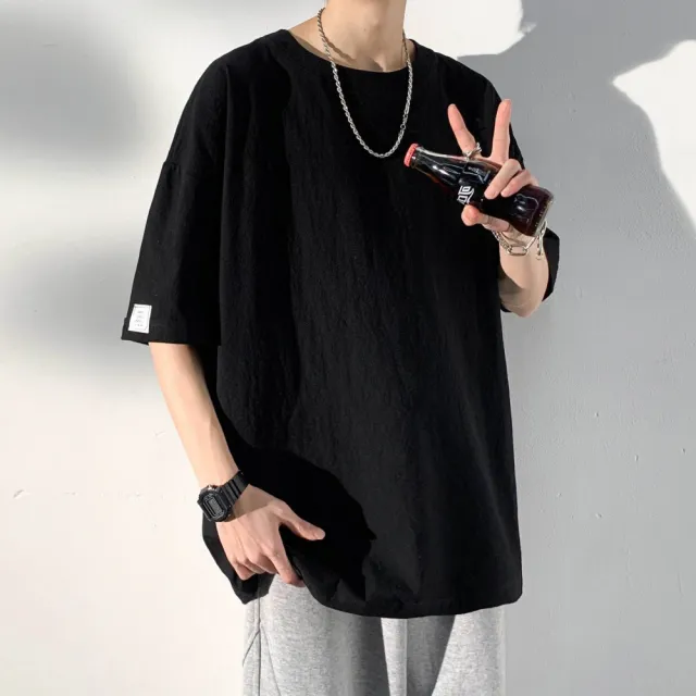 【巴黎精品】現貨+預購 男亞麻棉麻T恤新中式短袖上衣(夏季圓領運動寬鬆休閒日系復古男裝14色b1a28)