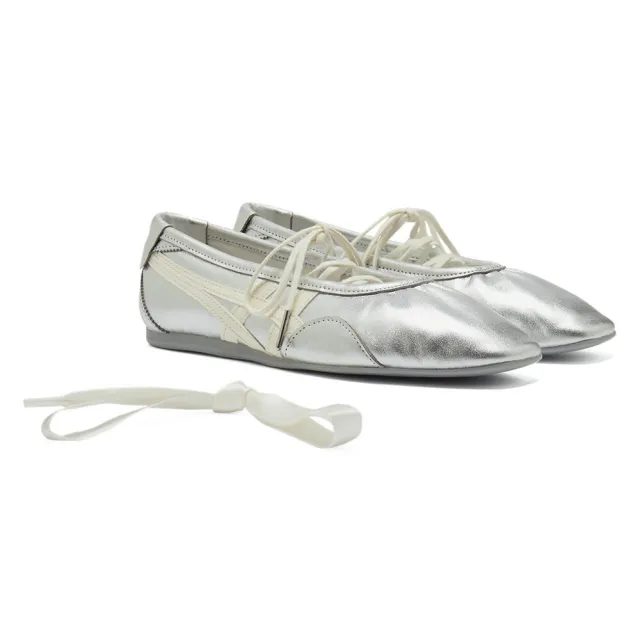 【Onitsuka Tiger】鬼塚虎-銀底白虎爪紋 GYMNARINA(1182A754-020)休閒鞋