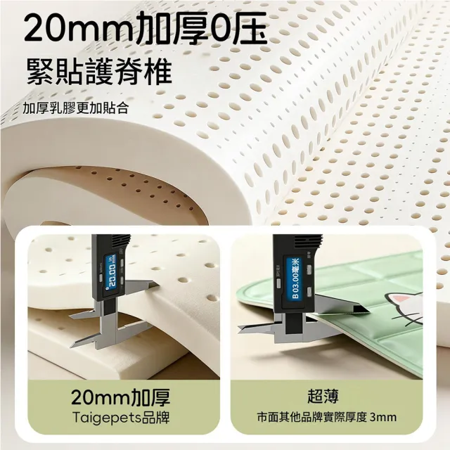 【EARISE 雅蘭仕】騰宏 XL型加厚乳膠寵物墊  可拆洗防水狗貓窩 科技皮冰豆豆雙面可用 乳膠冰絲墊