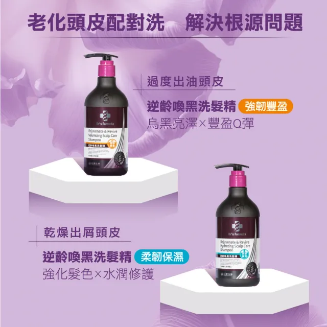 【Dr’s Formula 台塑生醫】逆齡喚黑洗髮精580g(2款可選)