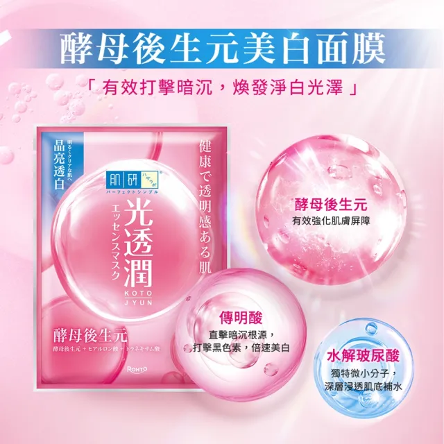 【肌研】官方直營 光透潤酵母後生元面膜 15片(菸鹼醯胺 玻尿酸 補水 修護)