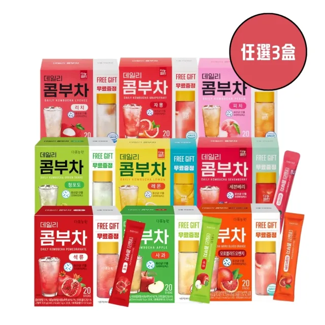 【Danongwon】韓國乳酸菌康普茶 (5g*20入+瓶子)*3盒任選