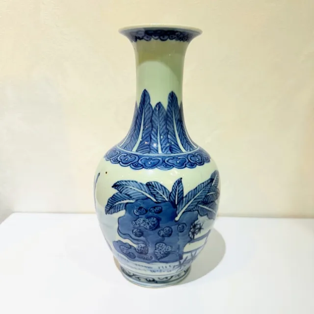 【創藝工坊】早期景德鎮青花瓶 人物故事玉壺春瓶(老物 青花瓷 瓷器 景德鎮)