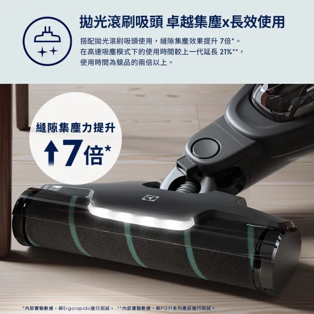 【Electrolux 伊萊克斯】極適家居700直立濕拖吸塵器(EFS71435 靜謐棕)