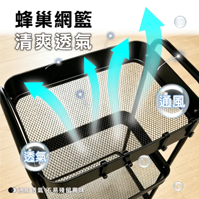 【ONE HOUSE】小巴登鐵製置物推車 三層收納架_經典款 (收納架/置物櫃/桌板推車/收納籃/手推車)