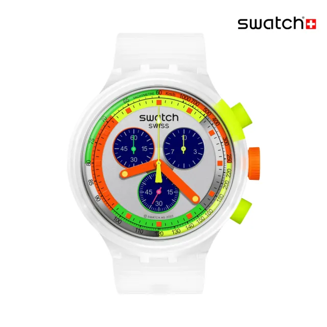 【SWATCH】NEON JELLY 大錶面手錶/男錶/女錶/瑞士製造 SB02K100(47mm)