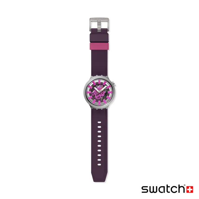 【SWATCH】AUDACIOUS ACAI 大錶面金屬手錶/男錶/女錶/瑞士製造 SB07S120(47mm)
