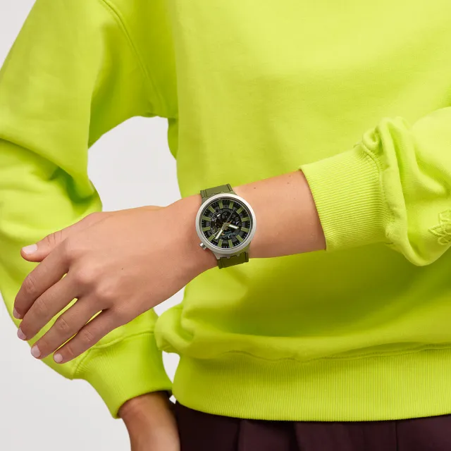 【SWATCH】THRU THE UNDERBRUSH 大錶面金屬手錶/男錶/女錶/瑞士製造 SB07S118(47mm)