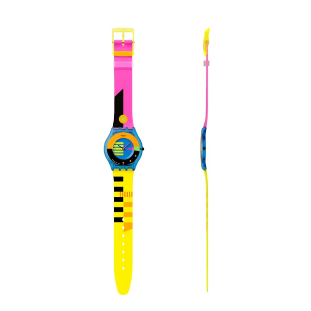 【SWATCH】NEON FLUMOTIONS 超薄手錶/男錶/女錶/瑞士製造 SS08S101(34mm)