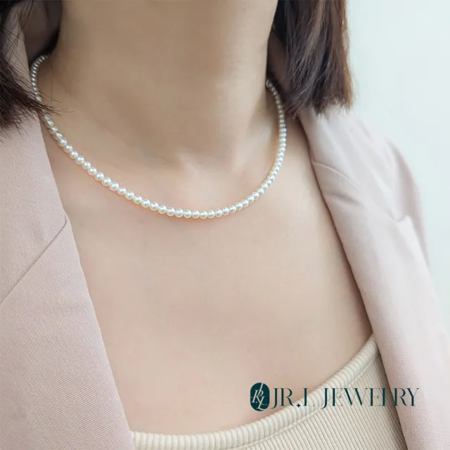 【JR.L JEWELRY】天然珍珠 氣質佳人珍珠套組(手鍊/項鍊3.5-4MM)
