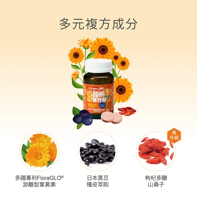 【小兒利撒爾】雙效晶明葉黃素 咀嚼錠 6瓶組 32錠/瓶(共192錠游離型、山桑子、枸杞、無防腐劑、藍莓口味)