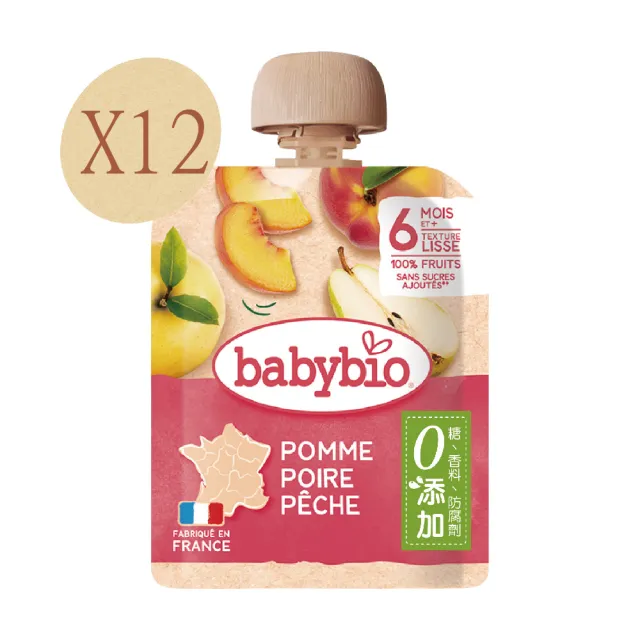 【BABYBIO】生機蘋果洋梨纖果泥(90gX12)