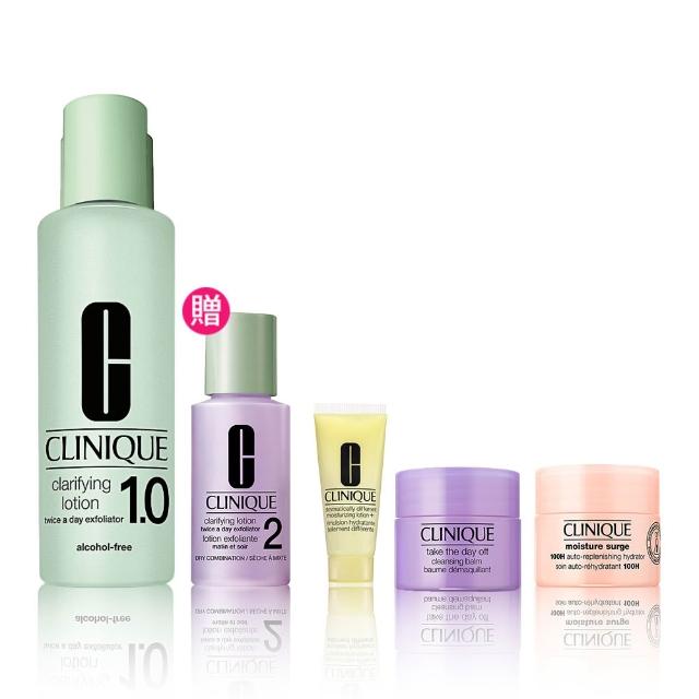 【CLINIQUE 倩碧】三步驟溫和調理亮膚組 (三步驟溫和潔膚水200ml/代謝老廢角質/淨化毛孔)