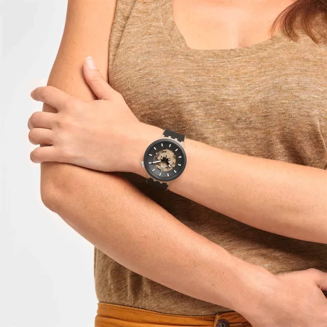【SWATCH】TIME FOR TAUPE 大錶面手錶/男錶/女錶/瑞士製造 SB03C100(47mm)