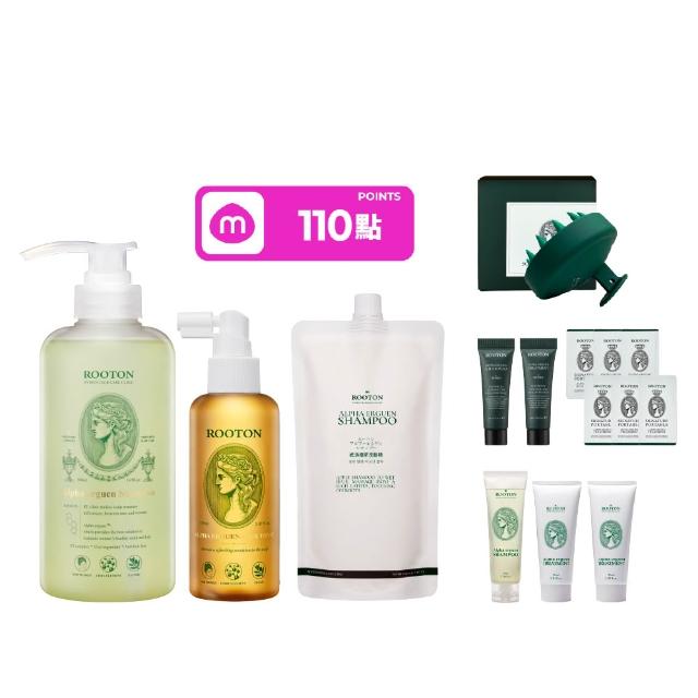 【ROOTON】官方直營 甦活植萃養髮組-洗髮精500ml+洗髮精補充包500ml+養髮液髮根噴霧150ml