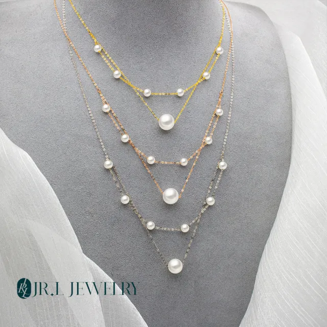 【JR.L JEWELRY】天然珍珠 優雅女王 18K金珍珠項鍊(4-7.2MM)