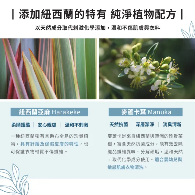 【ecostore 宜可誠】無香精抗菌舒敏超濃縮洗衣精1Lx2入(寶寶洗衣精/無色素/無螢光劑/濕疹協會認證)