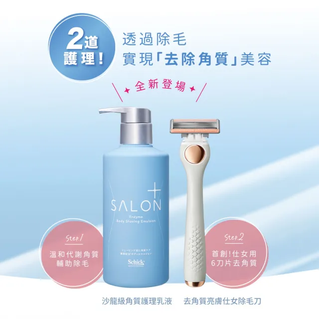 【Schick 舒適牌】舒綺極 Salon Plus 去角質亮膚仕女除毛刀 敏感肌用(1刀把1刀片/卡皮巴拉款)