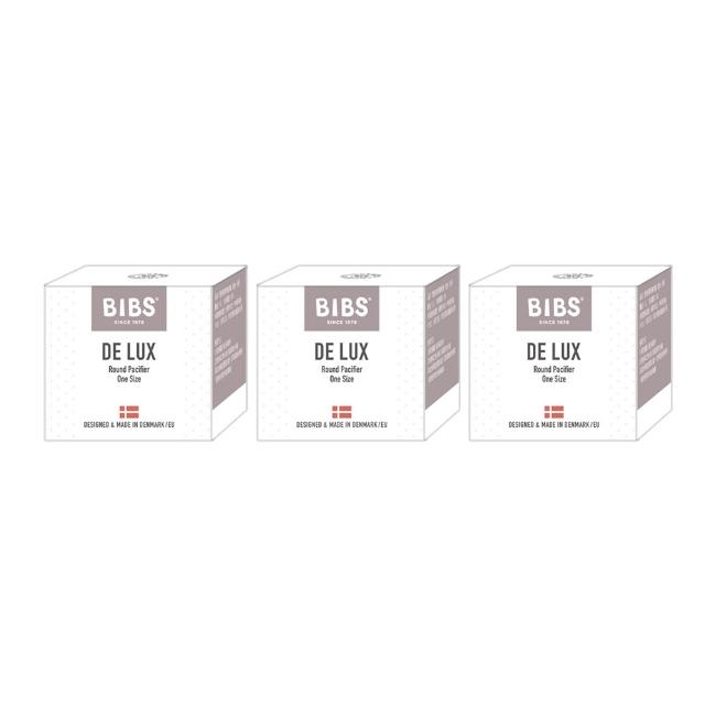 【BIBS】De Lux 圓形矽膠安撫奶嘴-夜光款3入優惠組(丹麥奶嘴 總代理公司貨)