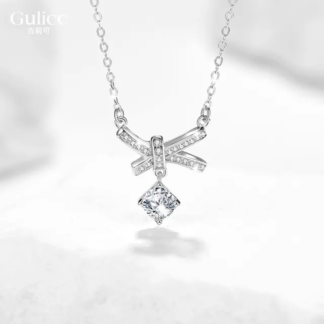 【Gulicc 古莉可】輕奢 蝴蝶結方晶 鎖骨鍊 項鍊 (7夕情人節 生日 鎖骨鍊 項鍊 飾品 禮物)