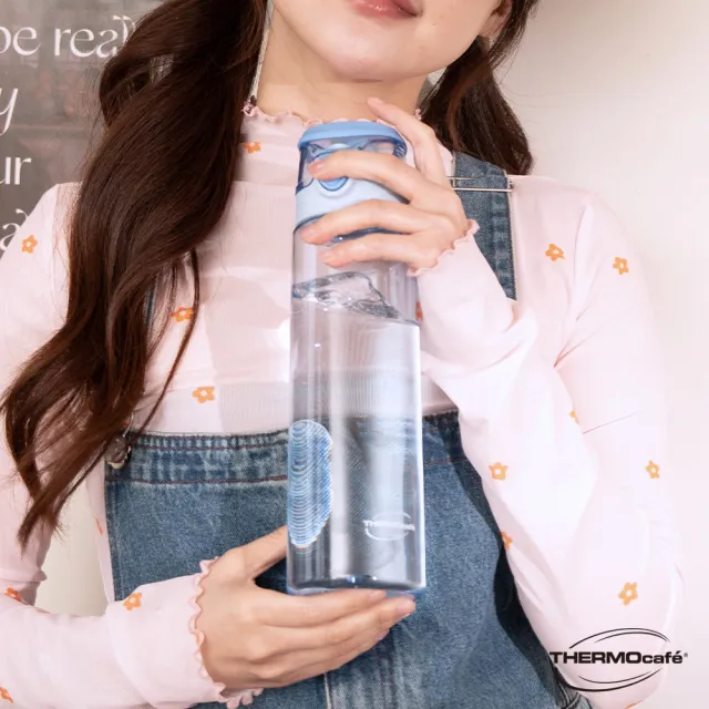 【THERMOcafe 凱菲】買1送1_收納式提環彈蓋隨手瓶900ml(TCTD-900)