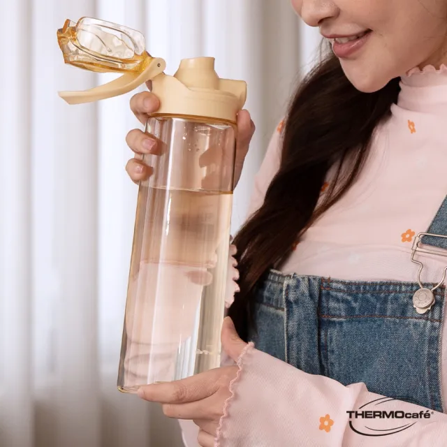 【THERMOcafe 凱菲】收納式提環彈蓋隨手瓶900ml(TCTD-900)