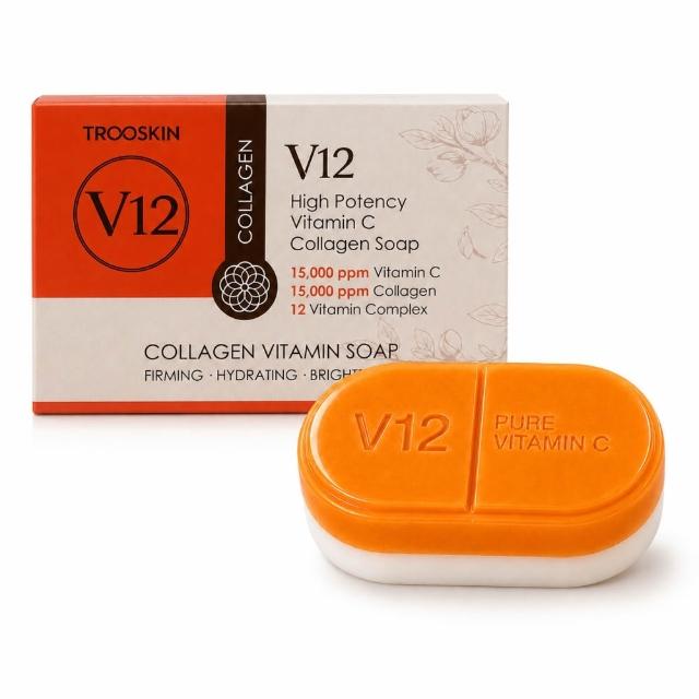 韓國V12濃厚膠原維C澎潤美白皂