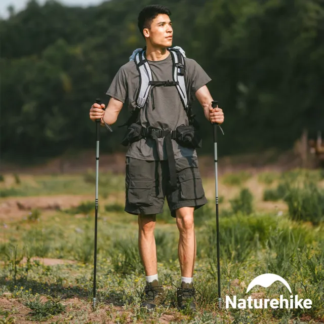 【Naturehike】輕風EXT碳纖維四節折疊登山杖 D020-Z 單支(台灣總代理公司貨)