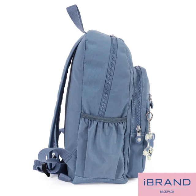 【iBrand】雙11 趣味派對尼龍口袋後背包(寶寶藍)