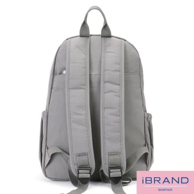 【iBrand】雙11 簡約輕盈尼龍多功能後背包(自信灰)