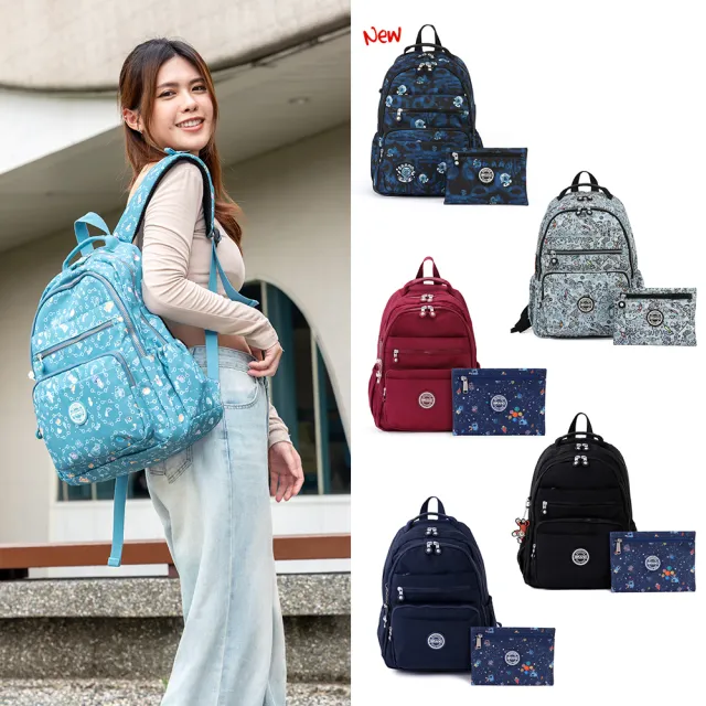 【iBrand】經典百搭輕盈多口袋後背包(多色任選)