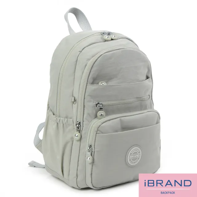 【iBrand】雙11 輕盈防潑水多口袋尼龍後背包(防水包 多色任選)
