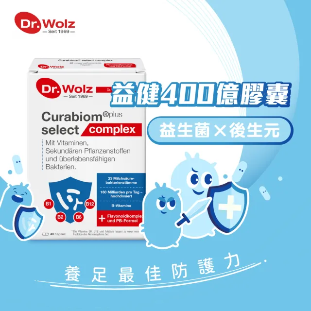 【德風健康館】Dr.Wolz 益健400億膠囊*1盒共40顆(益生菌膠囊 後生元 維生素B群 類黃酮 德國益生菌推薦)