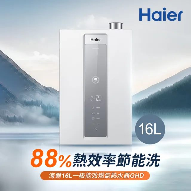 【Haier 海爾】16L一級能效節能燃氣熱水器GH D JSQ29-16GHD/NG1天然氣 基本安裝(火速安裝)