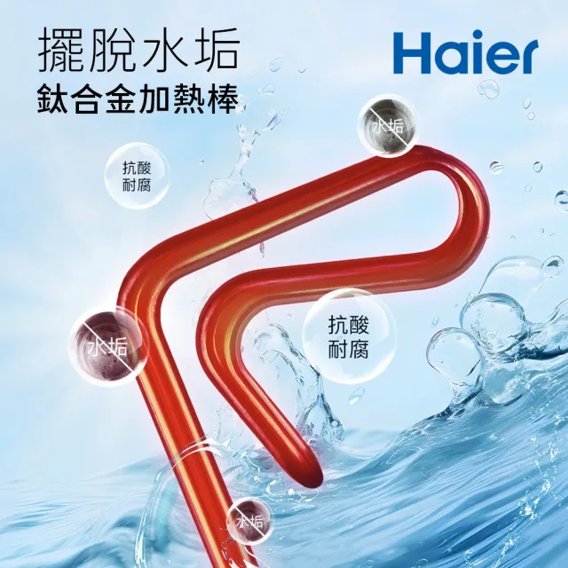 【Haier 海爾】WiFi調溫型 雙鈦雙艙儲熱式電熱水器TF7-20加侖(ES80V-TF7W(TW) 基本安裝)