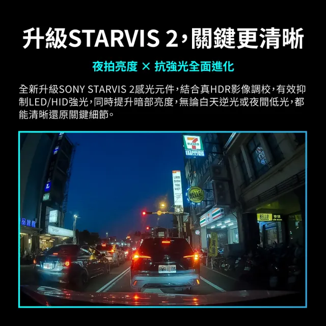 【PX 大通】SONY Starvis 2 WIFI 單鏡行車記錄器 星光2代夜視 GPS區間測速 行車紀錄器(A730GW)