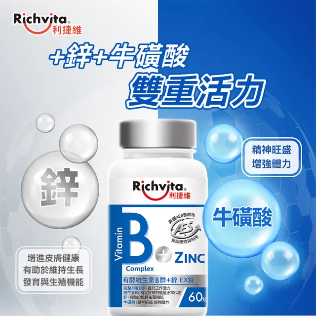 【利捷維】有酵維生素B群+鋅/鐵錠 2入組(任選 共120錠 陳傑憲 代言)