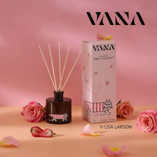 【VANA】Lisa Larson聯名Mikey Harmony擴香瓶200ml|玫瑰花香調|無酒精|居家香氛|秋季香氛賞
