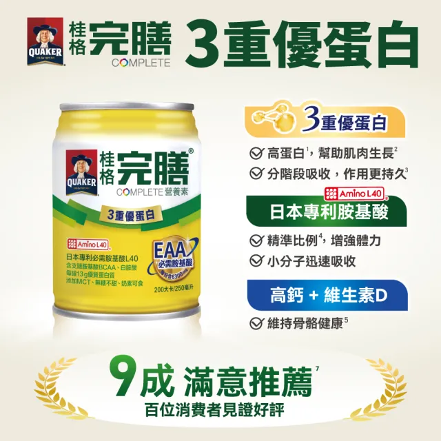 【桂格完膳】營養素3重優蛋白禮盒250mlx6入x3盒(保健禮盒)