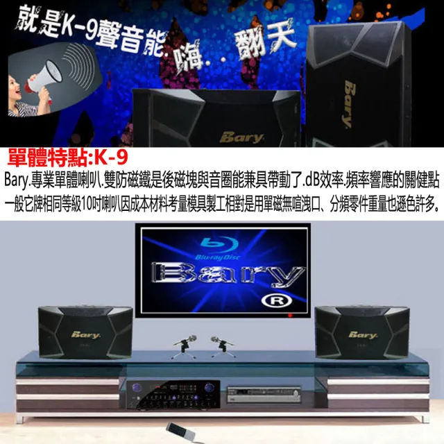 【BARY】品牌專業型可懸吊 KTV會議 舞台家庭影院10吋日本音箱喇叭 K-9-BLACK
